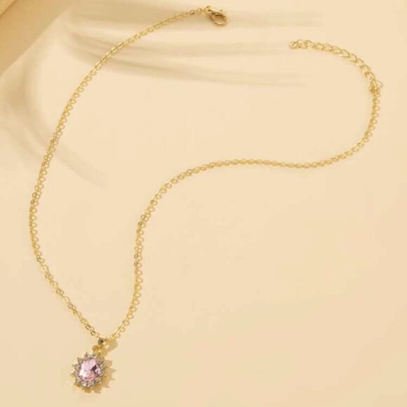 Gold Rhinestone Chain Necklace 3/$30 - Picture 2 of 2